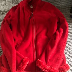 Red fleece jacket